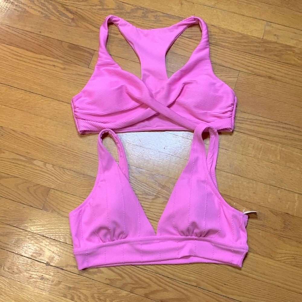DEGREE size XXL  & NWT aerie size XL Pink bikini tops
